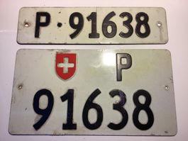 Alte CH-Autonummer/Kennzeichen "SCHWEIZER POST“ Paar