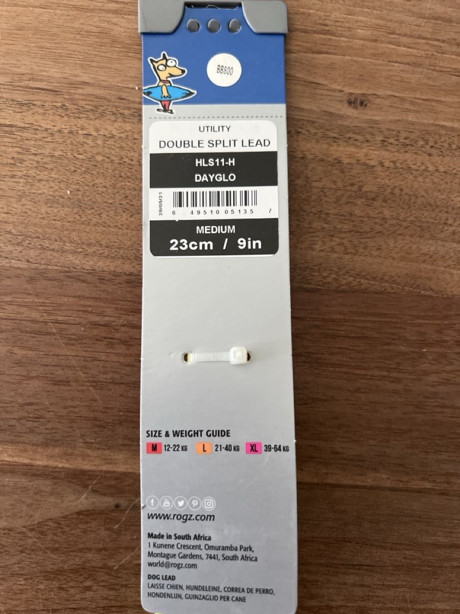 Rogz Guinzagli & Collari: Rogz Hunde Double Split Lead Medium gelb reflektierend – Nuovo e nell'imballaggio originale da Hunzenschwil venduto da jaeggi1978 1