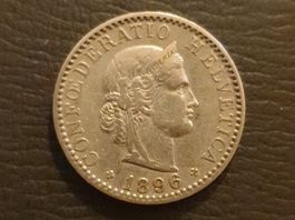 20 Rappen 1896 Tolle Erhaltung!!
