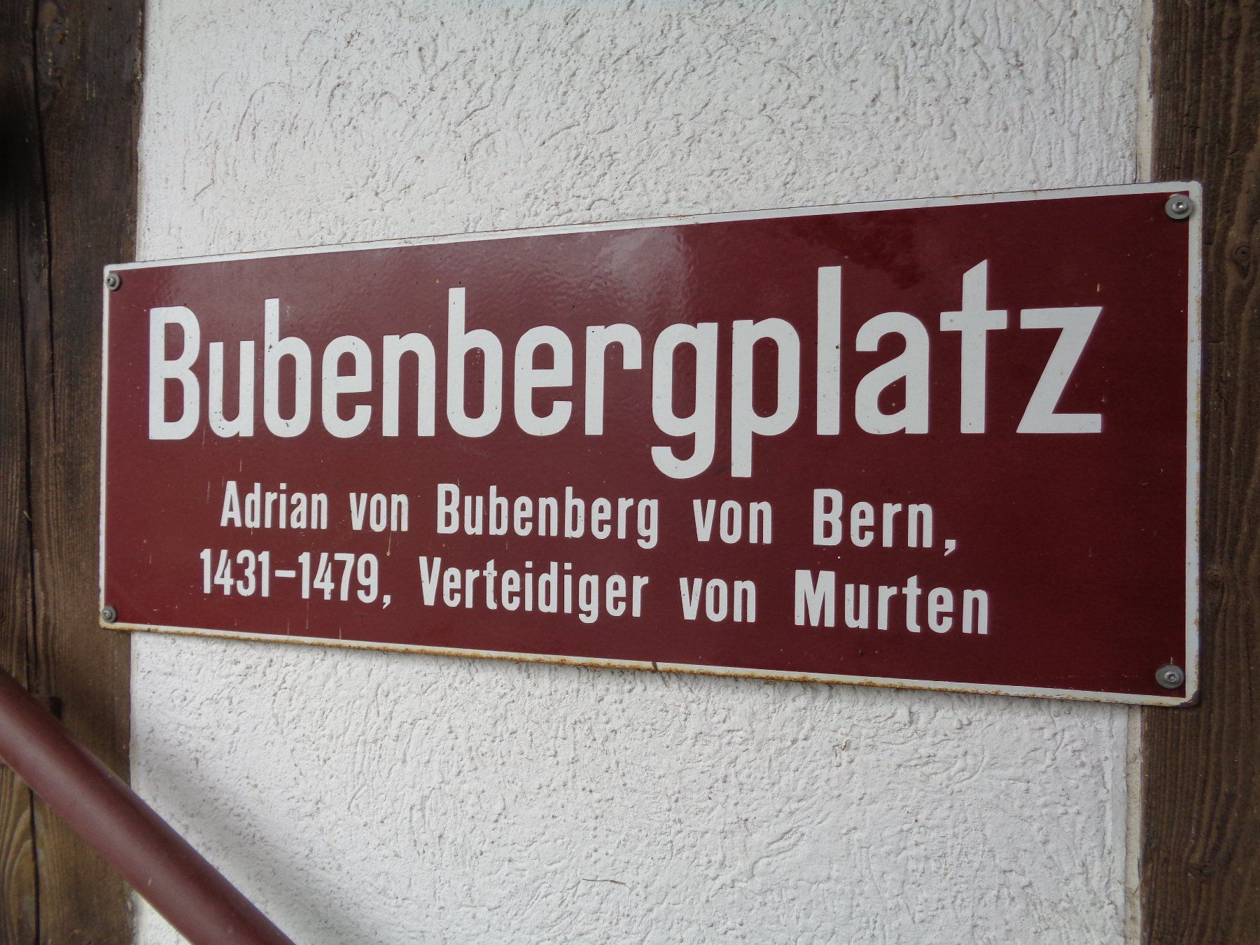 Insegne: Original Bubenbergplatz Schild - Murten Schlacht! – Usato da Wohlen b. Bern venduto da Saga0 1