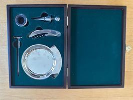 5-teiliges Sommelier-Set / Weinset in einer Holzkiste