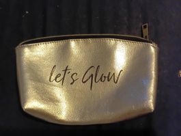 Schminktäschchen/Necessaire  "Let's Glow" Gold