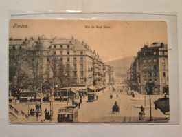 Ancienne CP de Genève - rue du Mont Blanc vers 1900
