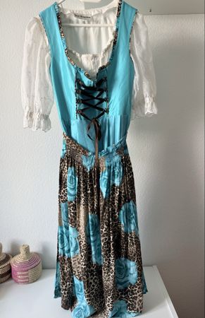 Dirndl Isar-Trachten Grösse 36 blau weiss guter Zustand