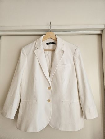Lauren Ralph Lauren Blazer in Size M (14), Pearl White Color