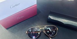 Cartier Sonnenbrille Pilot Gold Vintage Style mit Etui wi...