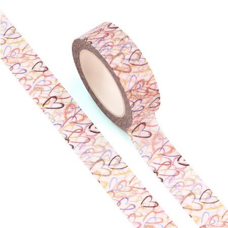 Sticker: Washi Tape farbig gezeichnete Herzen – Nuovo e nell'imballaggio originale da Löhningen venduto da Fourbi18 2