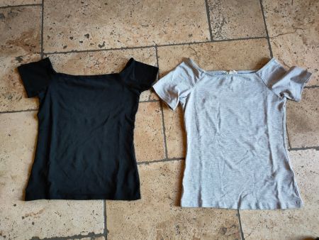 Schicke Sommer T-Shirt Grösse S, Grau und Schwarz