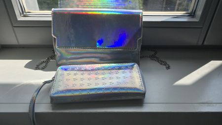 Sac à bandoulière holographique + portefeuille assorti – neu