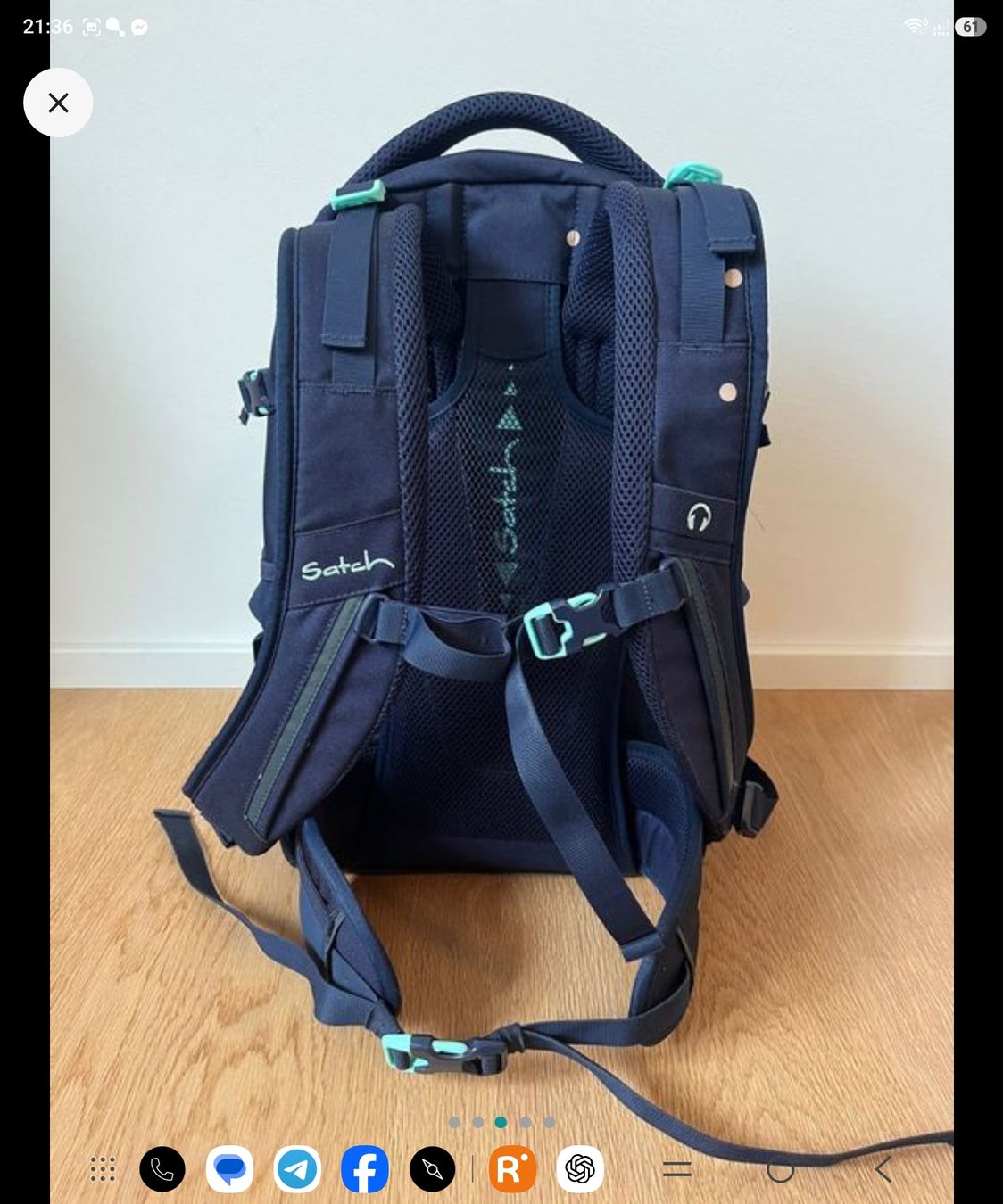 Satch Borse & Zaini: Satch Rucksack marineblau mit Punkten  – Usato da Bolligen venduto da teqila211 2