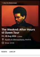 1-2 Tickets The Weeknd am 28.08. in Madrid Stehplätze