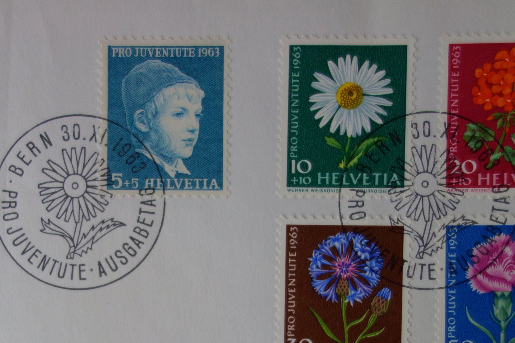 Buste & buste per spedizione: Briefmarken Couvert Pro Juventute 1963 – Usato da Schachen b Herisau venduto da Locophon 1