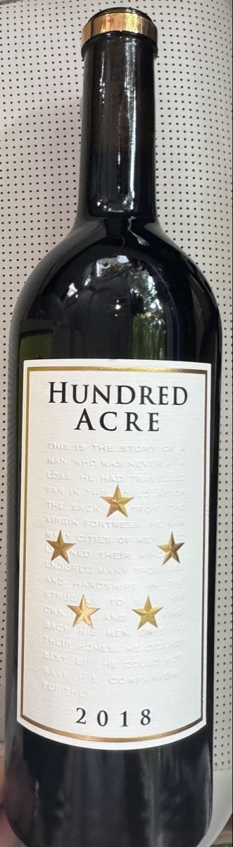 Vino: Hundred Acre - 2018 – Nuovo e nell'imballaggio originale da Frauenfeld venduto da hase1294