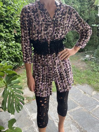 SA.HARA Abito Camicia di cotone-tgM/L-nuova