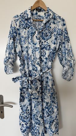 van Laack Blusenkleid Gr. 38 – Wie NEU! Blau/Weiss