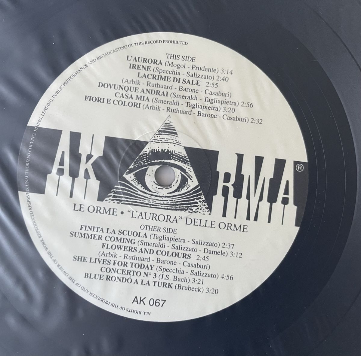 Schallplatten: L‘ Aurora Delle Orme - AKARMA  - Vinyl LP – Gebraucht aus Olten von Bluespapst 2