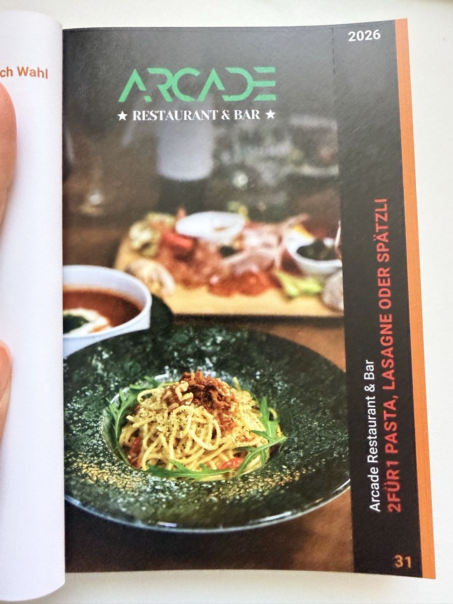 Buoni: Arcade Restaurant Gutschein 2für1 – Nuovo (secondo la descrizione) da Oberwil-Lieli venduto da moderngirl
