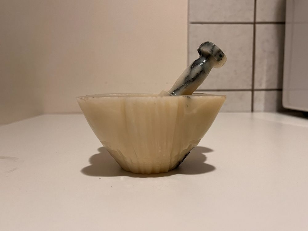 Mortier Et Pilon En Albâtre Jaune – Déco Ou Cuisine, Bon état