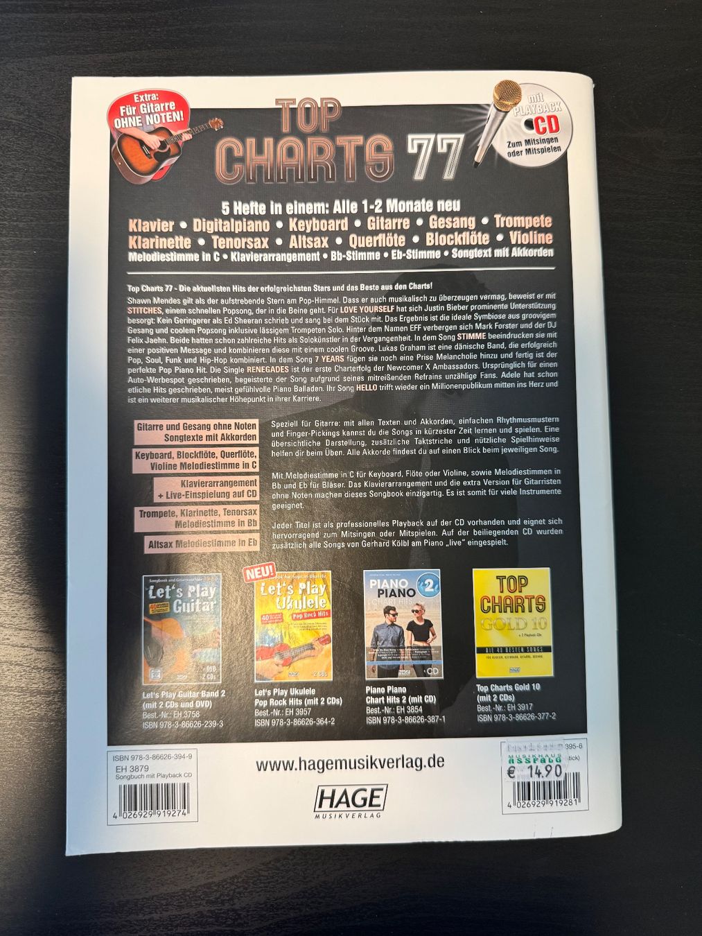 Livres: Top Charts 77 Notenheft – D'occasion à Löhningen par santafe06 1