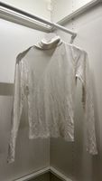 Weisses geripptes Langarm-Shirt Gr. M