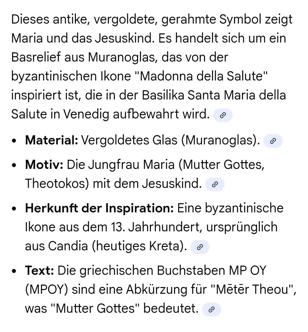 Murano Bicchieri: Basrelief aus Muranoglas - Antike Ikone "Maria mit Kind" – Usato da Pfaffhausen venduto da angliker 3