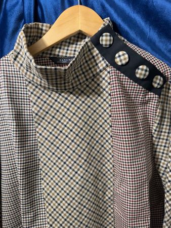 Zara Woman Bluse, Grösse M, Karomuster - Herbst Angebot!