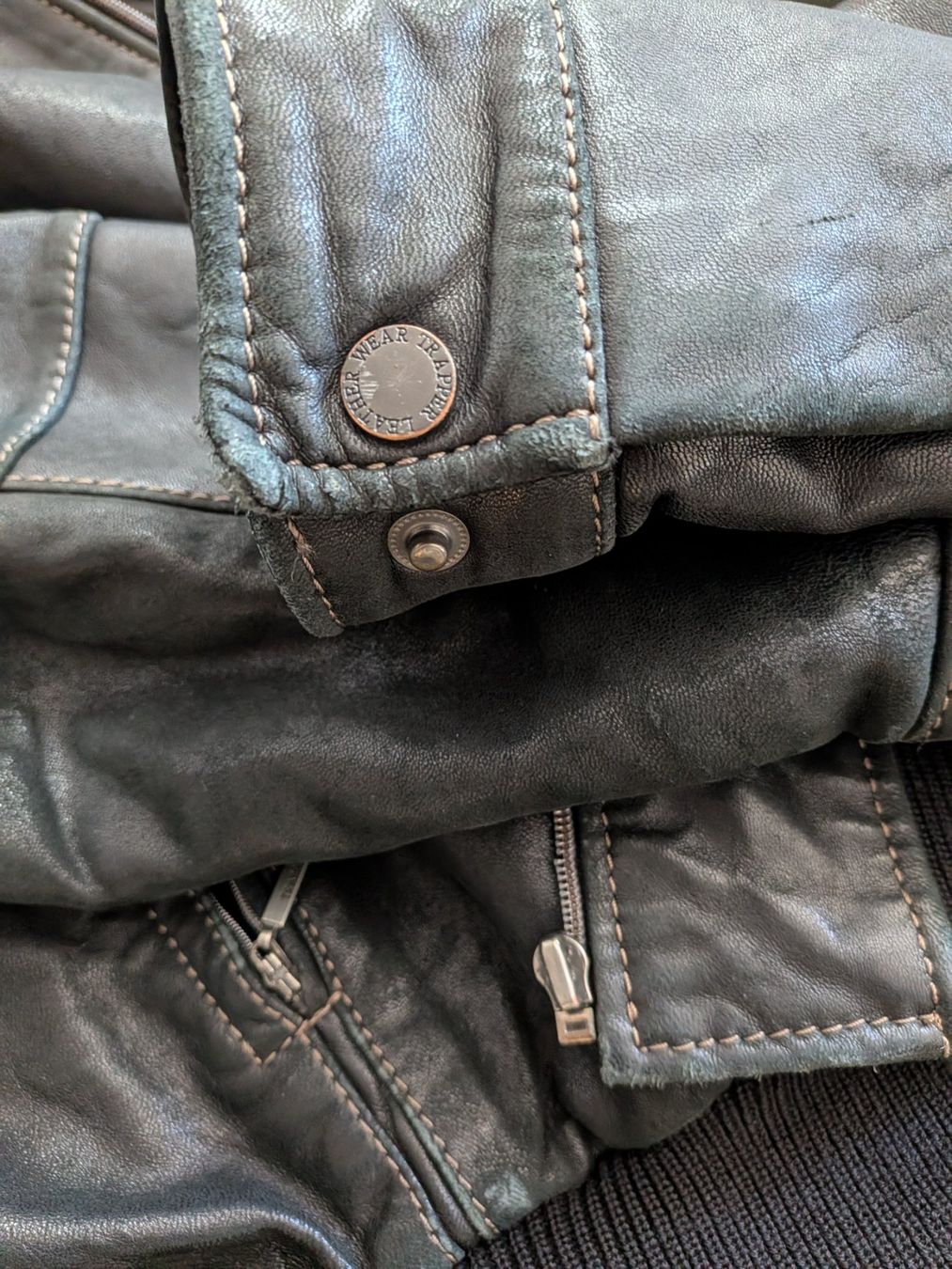 Jacken: Top Trapper Lederjacke, Grösse L, gebraucht, Winter 50 – Gebraucht aus Worblaufen von Beee75 4
