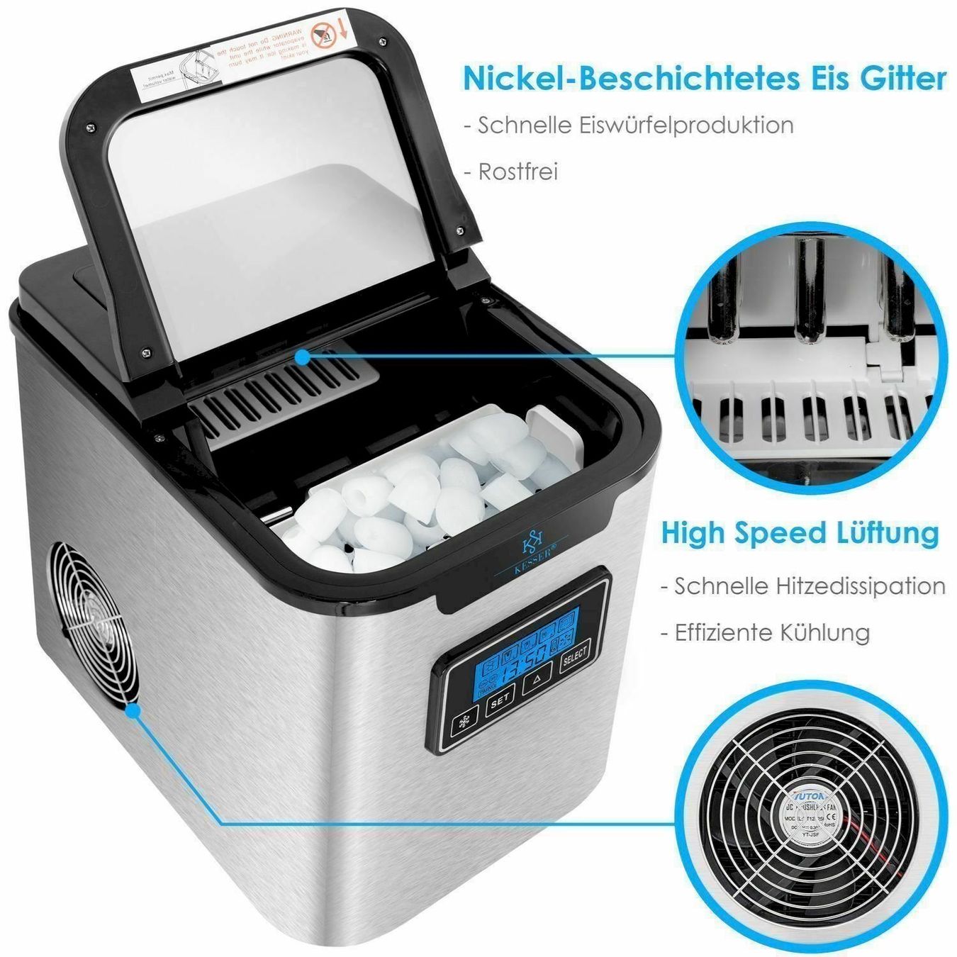 Attrezzatura professionale & Gastronomia: KESSER KE-Gastro Eiswürfelbereiter 2,2L – Nuovo e nell'imballaggio originale da Bottighofen venduto da zaap 3