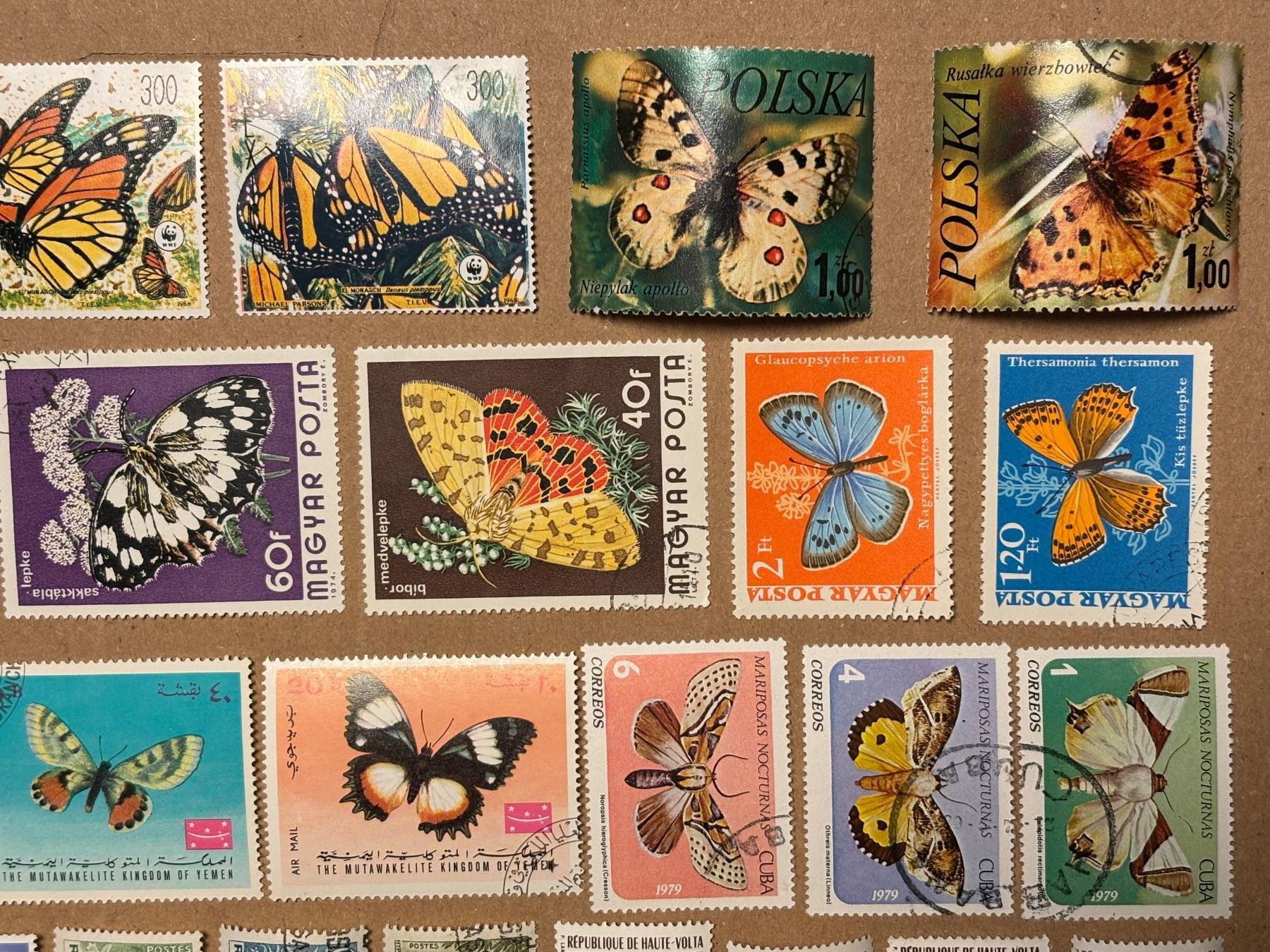 Tutti i francobolli: 48 verschiedene Briefmarken div. Länder mit Schmetterlingen – Usato da Baar venduto da bricksandmore 1