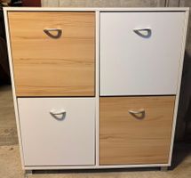 Schuhschrank Weiss Holz 4 Klappen Schubladen guter Zustand