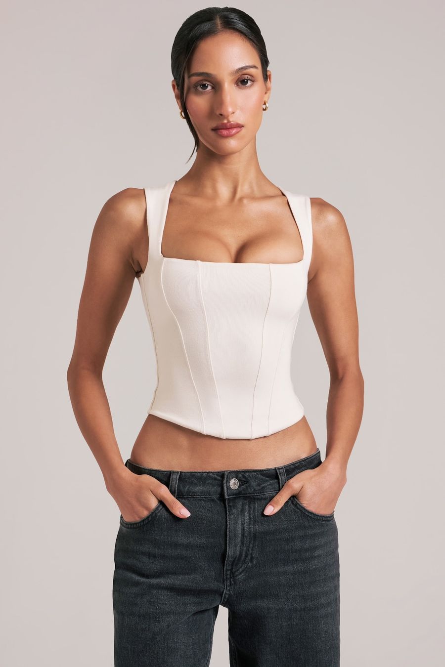 Top: OhPolly Modal Square-Neck Top Ivory XS – Nuovo e nell'imballaggio originale da Zürich venduto da pwa_7qr5 3