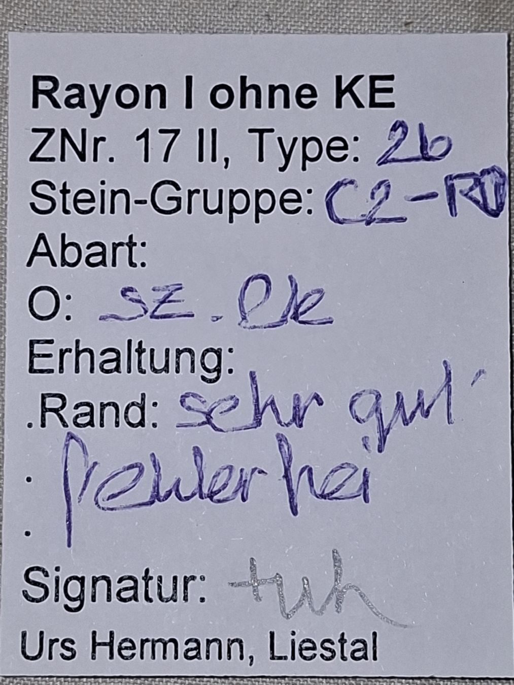 Tutti i francobolli: Rayon 17II Typ 26 C2 - RO mit Befund  – Usato da Balgach venduto da SIMEON27 2
