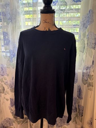 Pull Tommy Hilfiger bleu marine, homme taille L