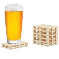 48 x Paletten Untersetzer im Set, Mini Paletten für Tassen