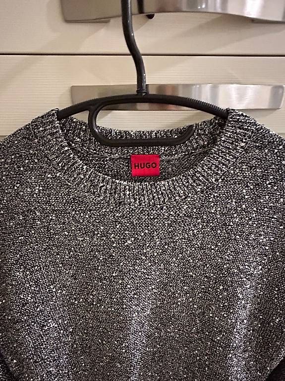 Vestiti: Hugo Boss Damen Pullover/Kleid, Grau mit Glitzer – Usato da Oftringen venduto da Solima 1