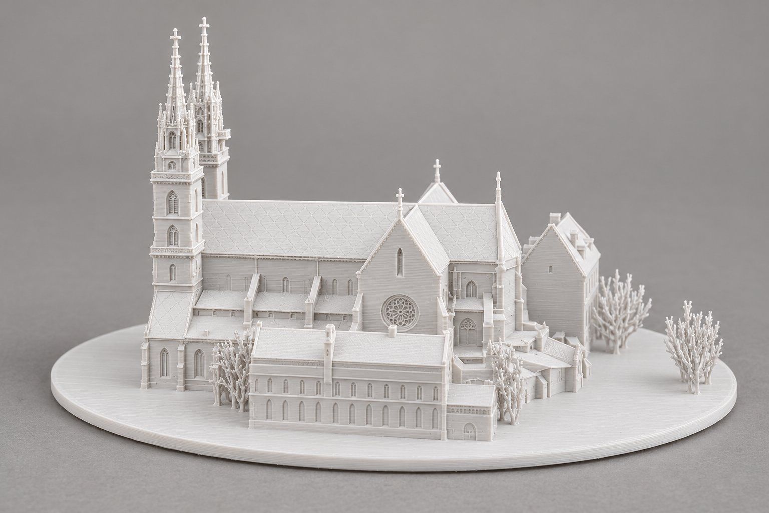 Alle Dekorationen: Basel Minster 3D Model – White Decorative Miniature – Gebraucht aus Basel von 3DXD 2