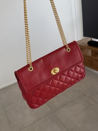 Rote Vintage Schultertasche - Borsella St Gallen