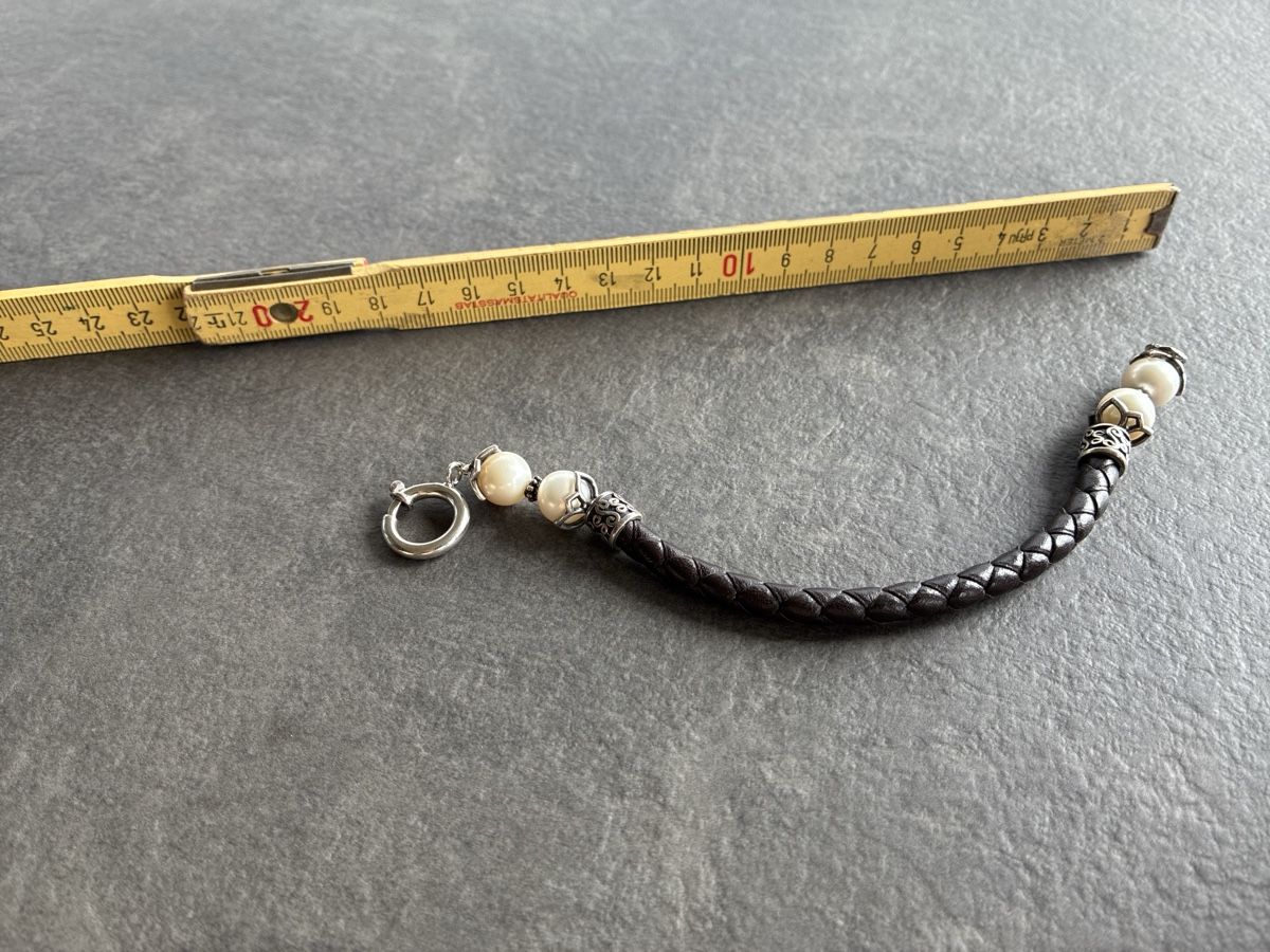 Bracciali & Braccialetti: Armband Leder Perlen neuwertig – Nuovo (secondo la descrizione) da Horgen venduto da bho66 2