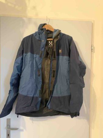 Haglöfs Regenjacke blau Kapuze akzeptabler Zustand