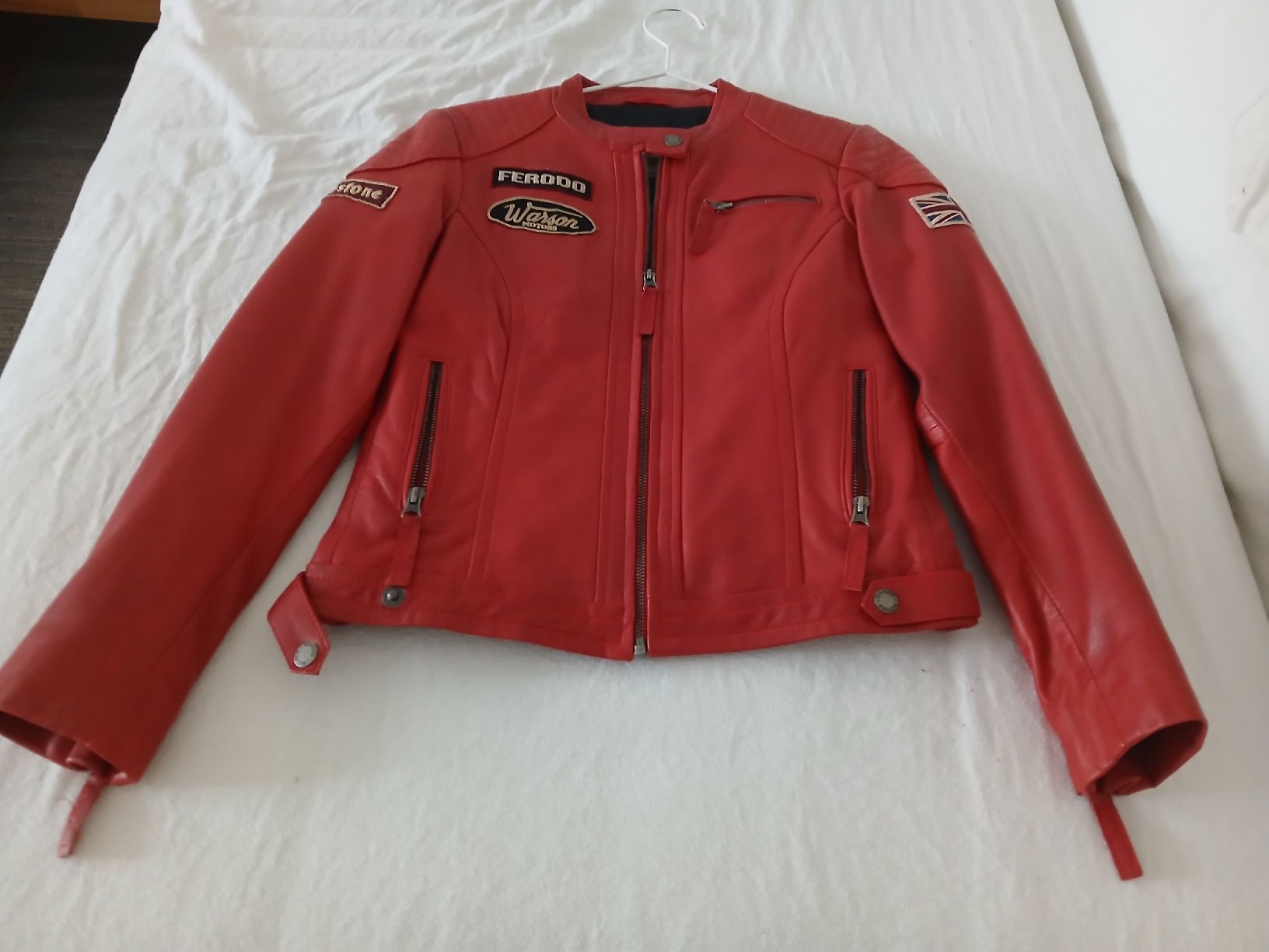 Vestes: Warson rote Lederjacke echt LederXS – Neuf (Voir description) à Fislisbach par Quirlig07