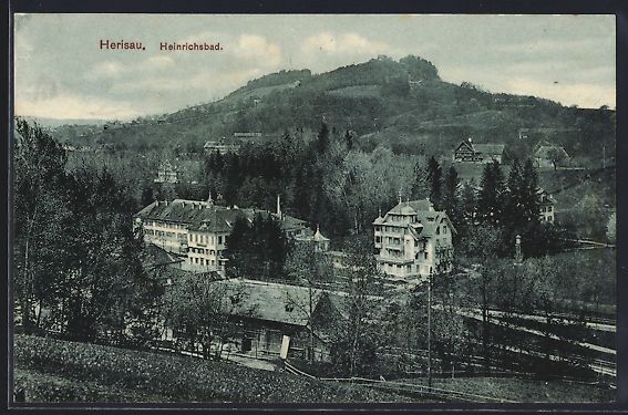 Cartoline postali: AK Herisau, Blick auf das Heinrichsbad – Usato da Berlin venduto da bartko-reher