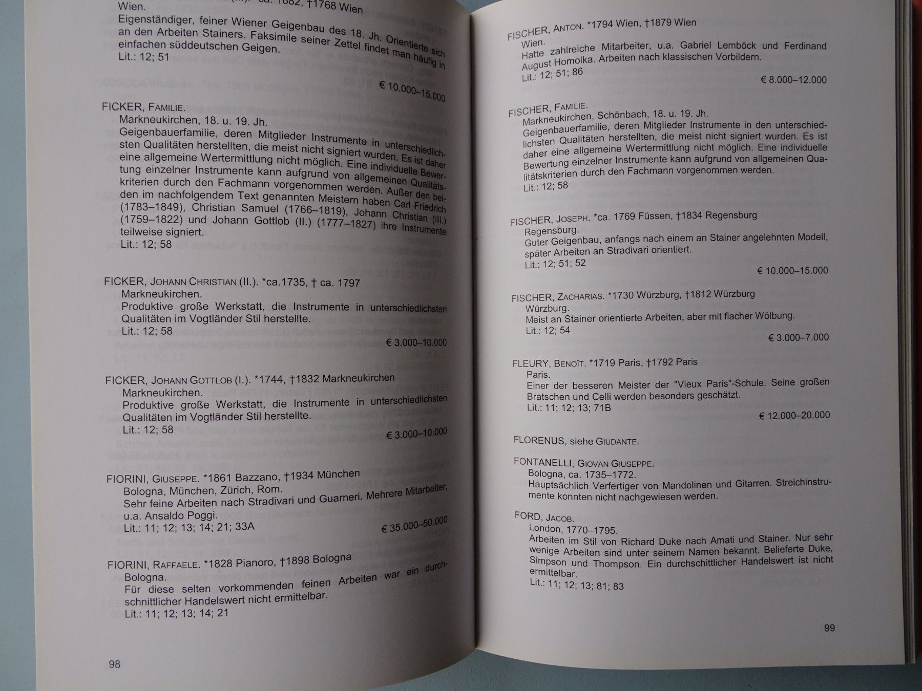 Libri: TAXE der Streichinstrumente - Albert FUCHS - 2003 – Usato da Basel venduto da Kornblumen 4