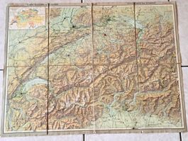 ANCIENNE CARTE  SCHUL CARTE DER SCHWEIZ