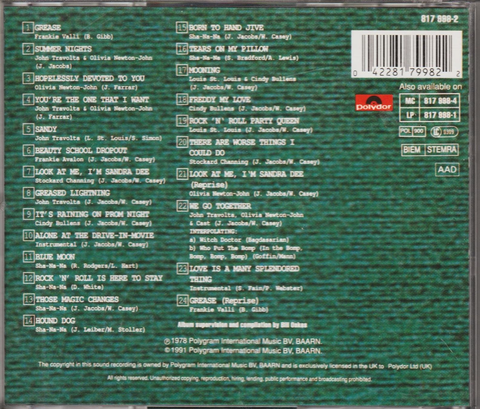 CD: GREASE - Original Filmsoundtrack mit John Travolta – Usato da Zürich venduto da Vinyl 1