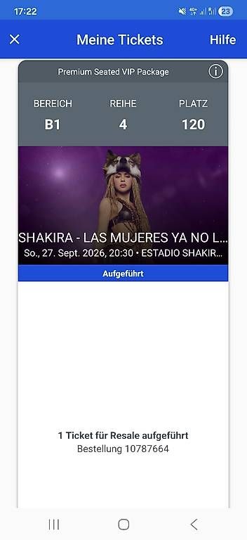 Biglietti: Shakira Premium Seated VIP Package – Usato da Zürich venduto da lku_r5d9