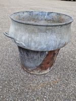 Antik Waschhafen Aufsatz, Blechzuber, Zinktrog