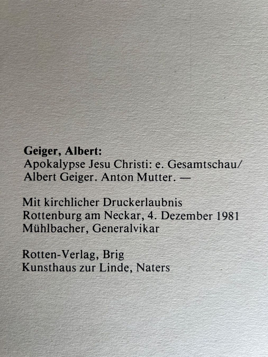 Foto & Immagini: Anton Mutter, Apokalypse - Bildermappe – Nuovo (secondo la descrizione) da Sargans venduto da aebi081 9