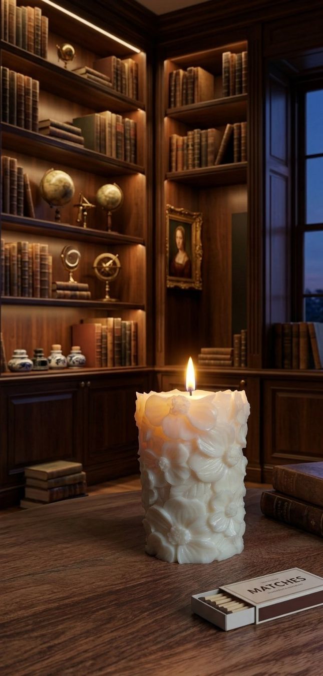 Candele: Stumpenkerze mit wildem botanischen Muster – Nuovo e nell'imballaggio originale da Sisseln AG venduto da swissheartandhand