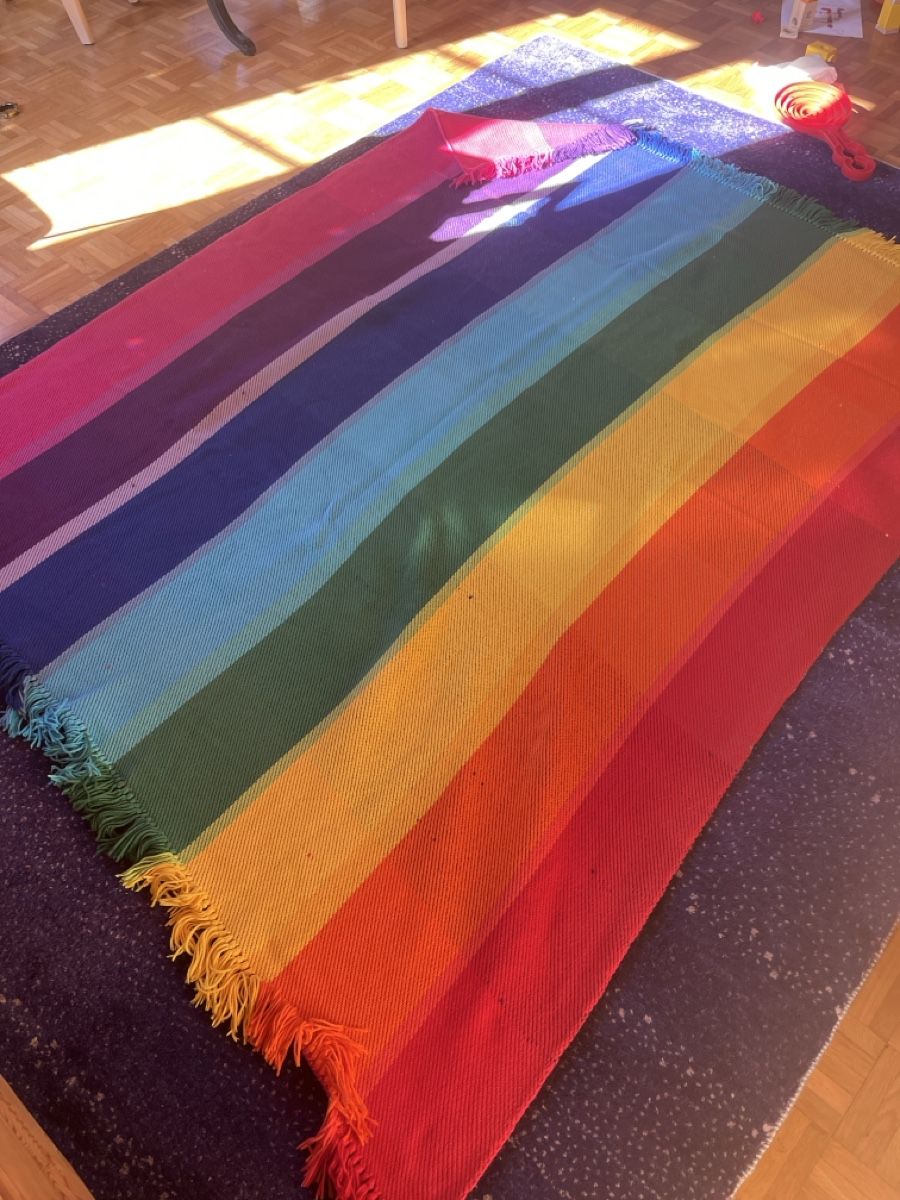 Coperte: Handgewobene Regenbogendecke – Usato da hüntwangen venduto da Fiorenzaanna 1