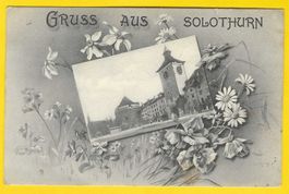 11.2.1907 Fenster-AK Gruss aus Solothurn Fensterbild